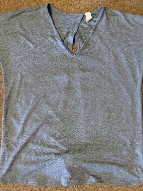Lazy Sundays Women's Open Back W/Tie T-shirt Bluish Gray Medium NWOT Made in USA